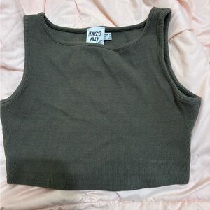 Princess Polly Cropped Tank Top in Olive Green!